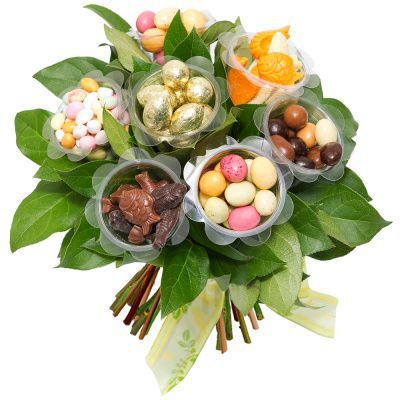 123fleurs : Bouquet de Pâques en chocolat et bonbons